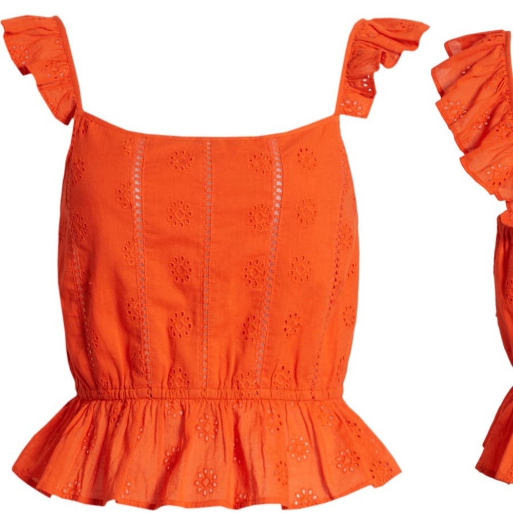 Eyelet Ruffle Crop top